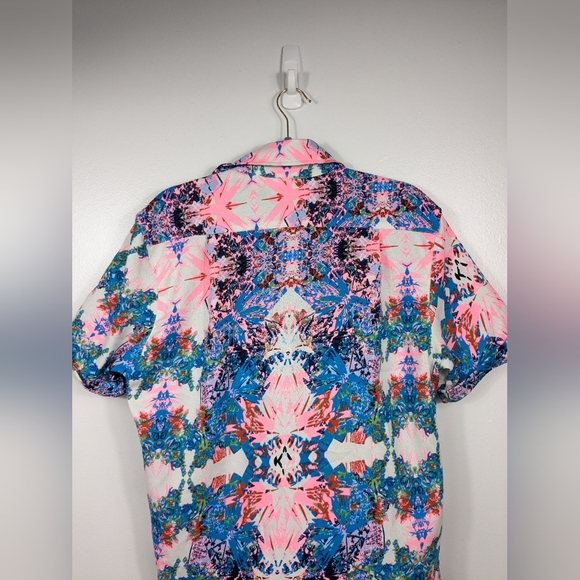 Seaplane Shirt Mens Size XS Geometric Psychedelic All Over Print Button Front - Picture 4 of 10